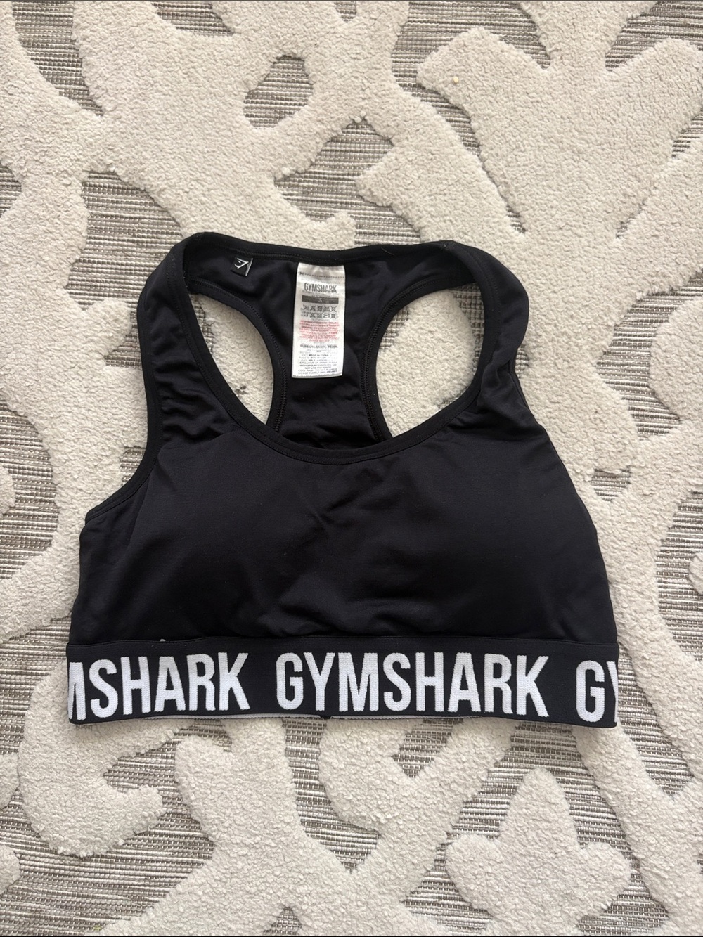 Gymshark Black Racerback Logo Band Sports Bra